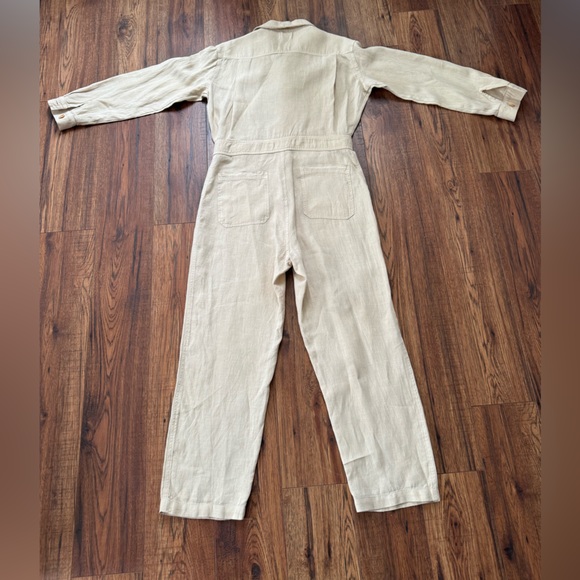 MATE the label linen long sleeve jumpsuit in natural size medium - Picture 2 of 15
